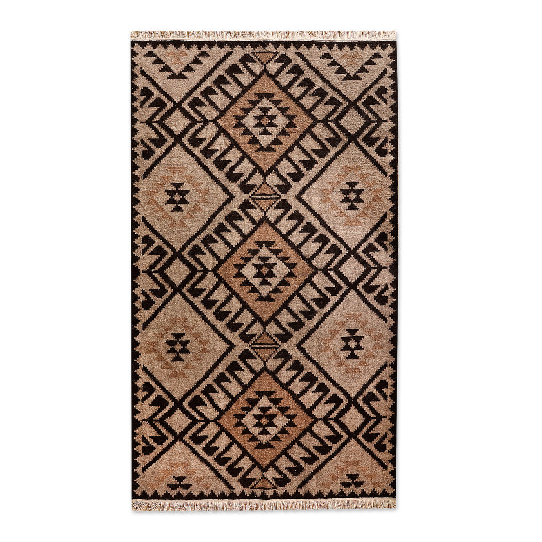 Classic Geometric Patterned 100% Wool Rug from Armenia (5x8) - Classic Memories