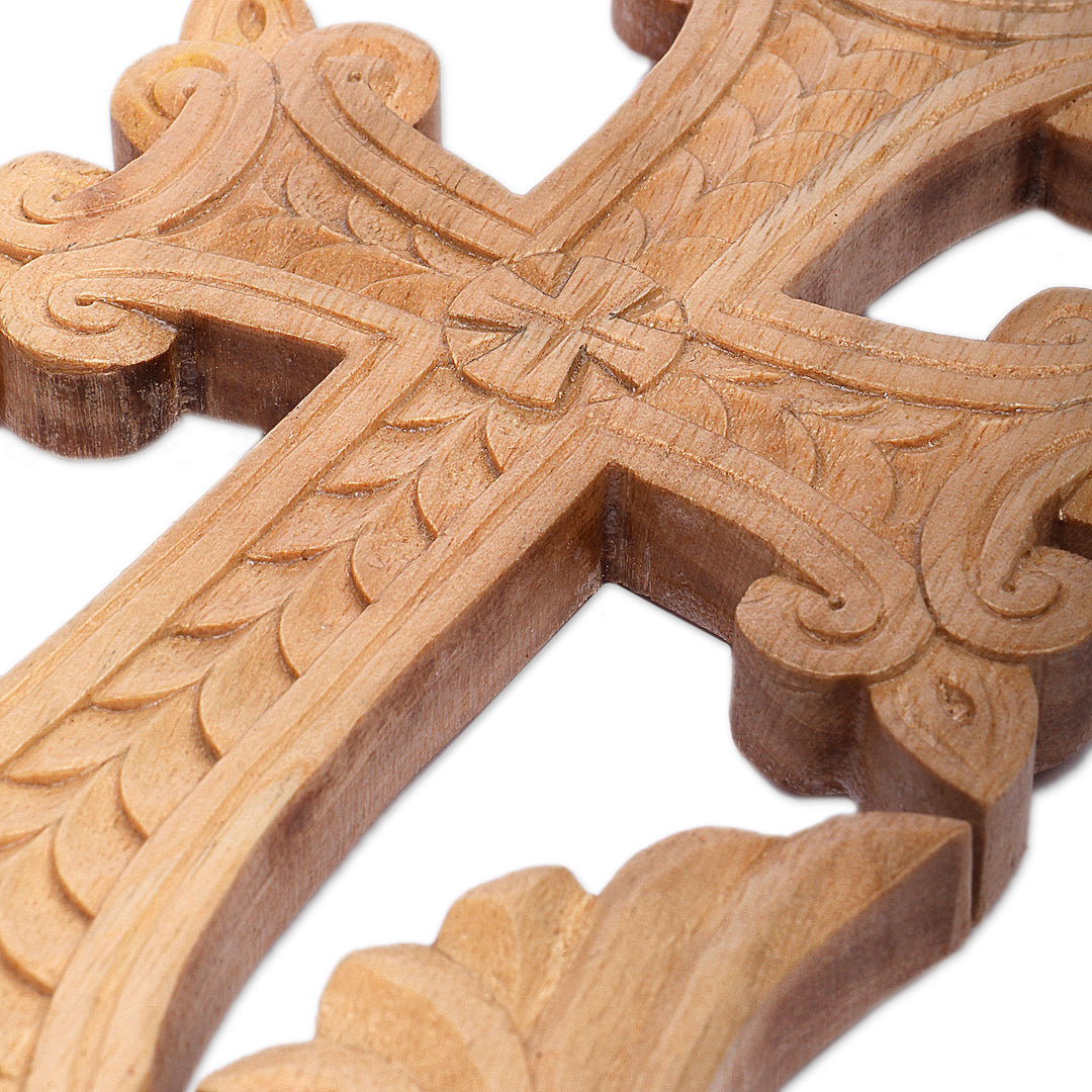 Armenian Handmade Matte-Lacquered Walnut Wood Wall Accent - Everlasting Glory