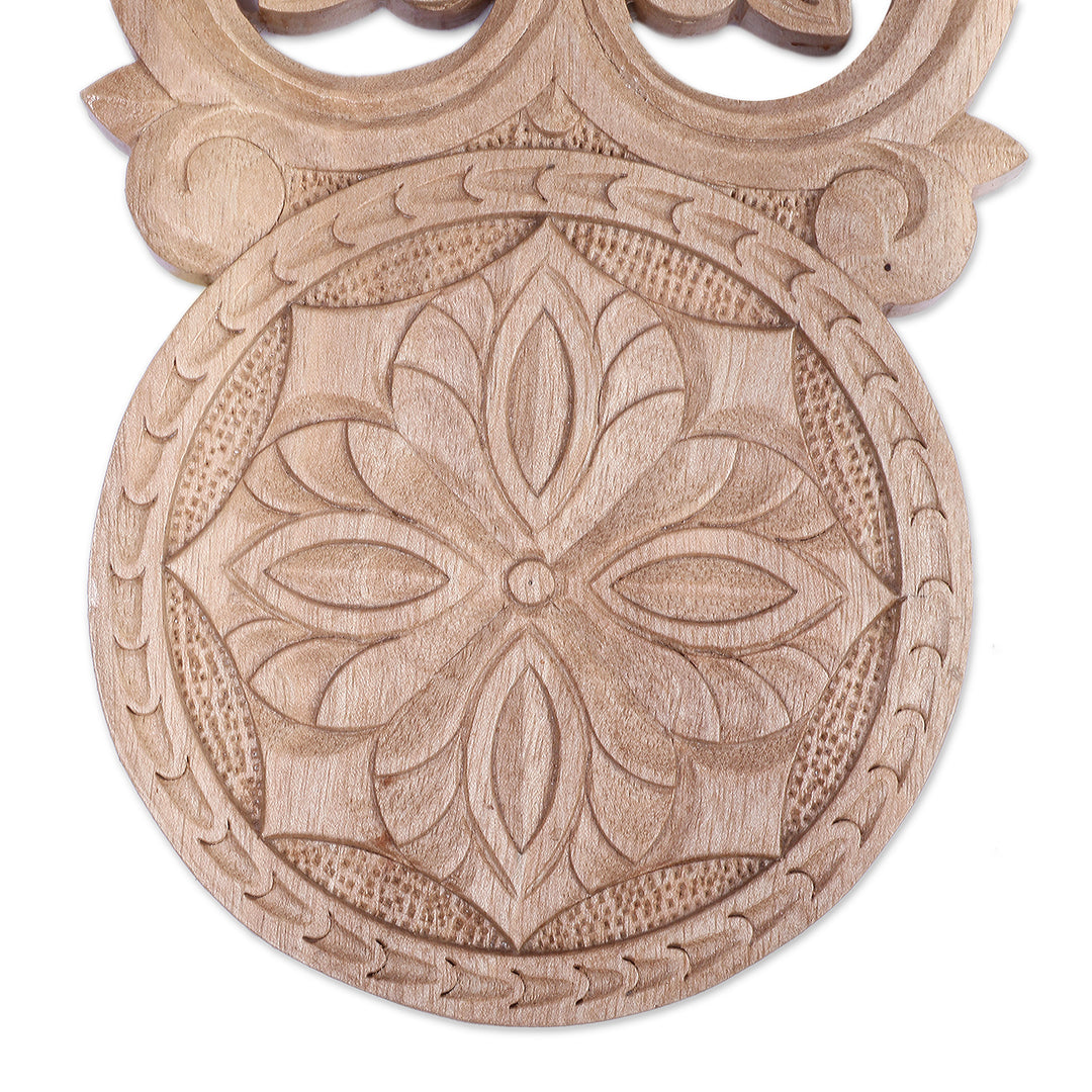 Folk Art Armenian-Themed Jugha Cross Walnut Wood Wall Accent - Jugha Prayer