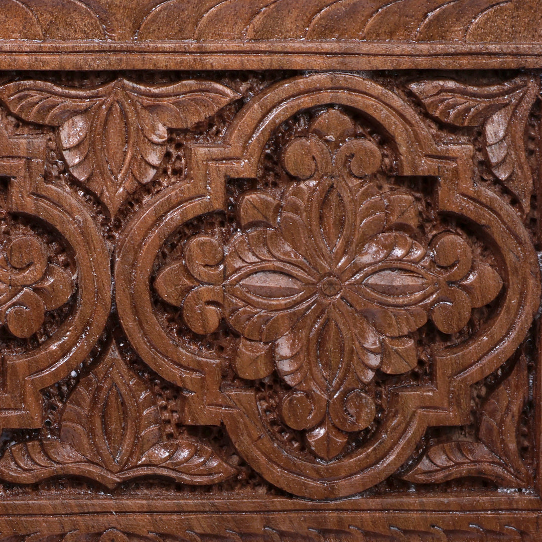Traditional Hand-Carved Khachkar Stele Walnut Wood Sculpture - Khachkar Spirit