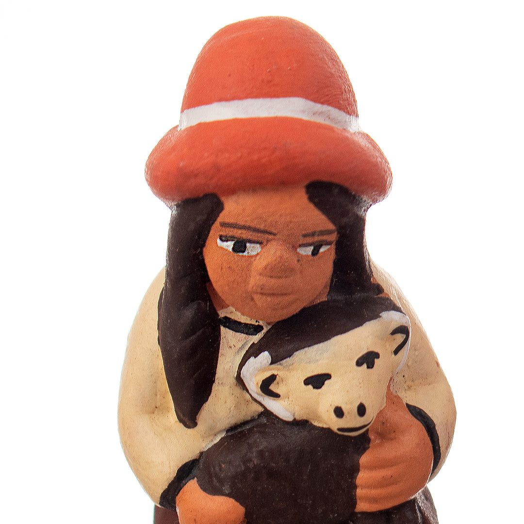 Hand-Painted Andean-Themed 4-Piece Ceramic Figurine Set - Andean Souls