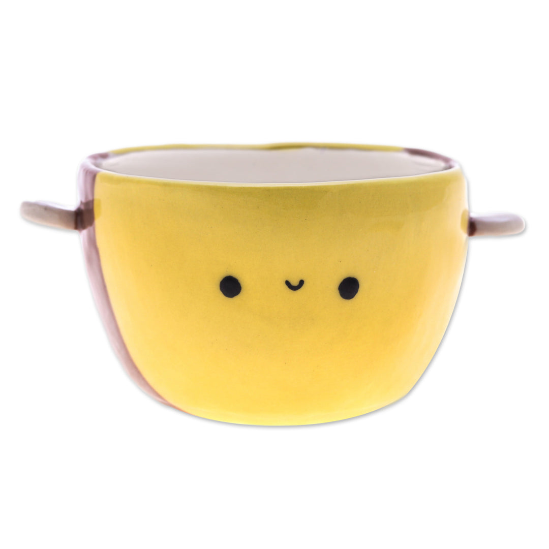 Handmade Bee-Shaped Ceramic Flower Pot and Saucer (Medium) - Bee Epoch