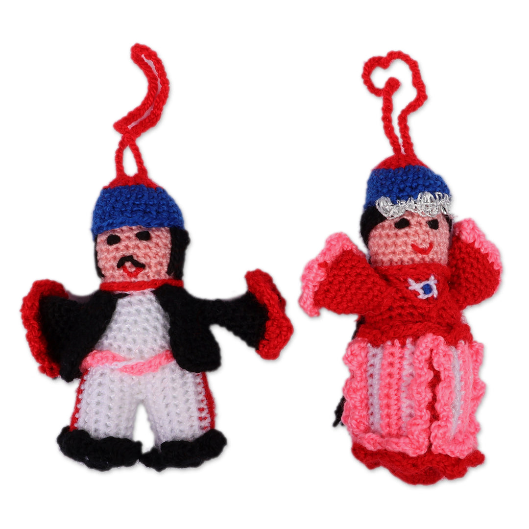 Armenian-Made Set of 2 Sasun-Themed 100% Cotton Ornaments - Sasun Pair