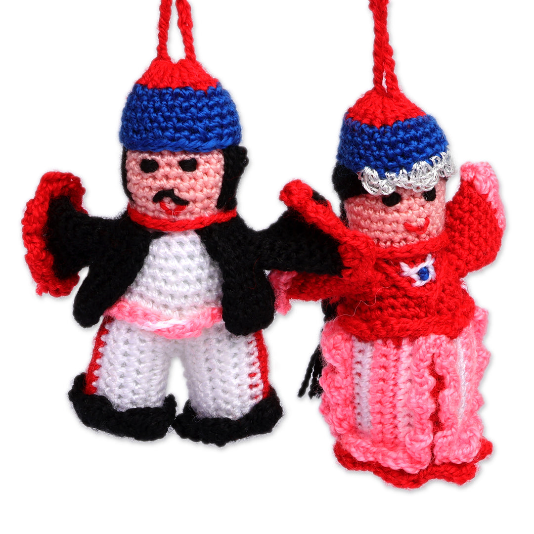Armenian-Made Set of 2 Sasun-Themed 100% Cotton Ornaments - Sasun Pair