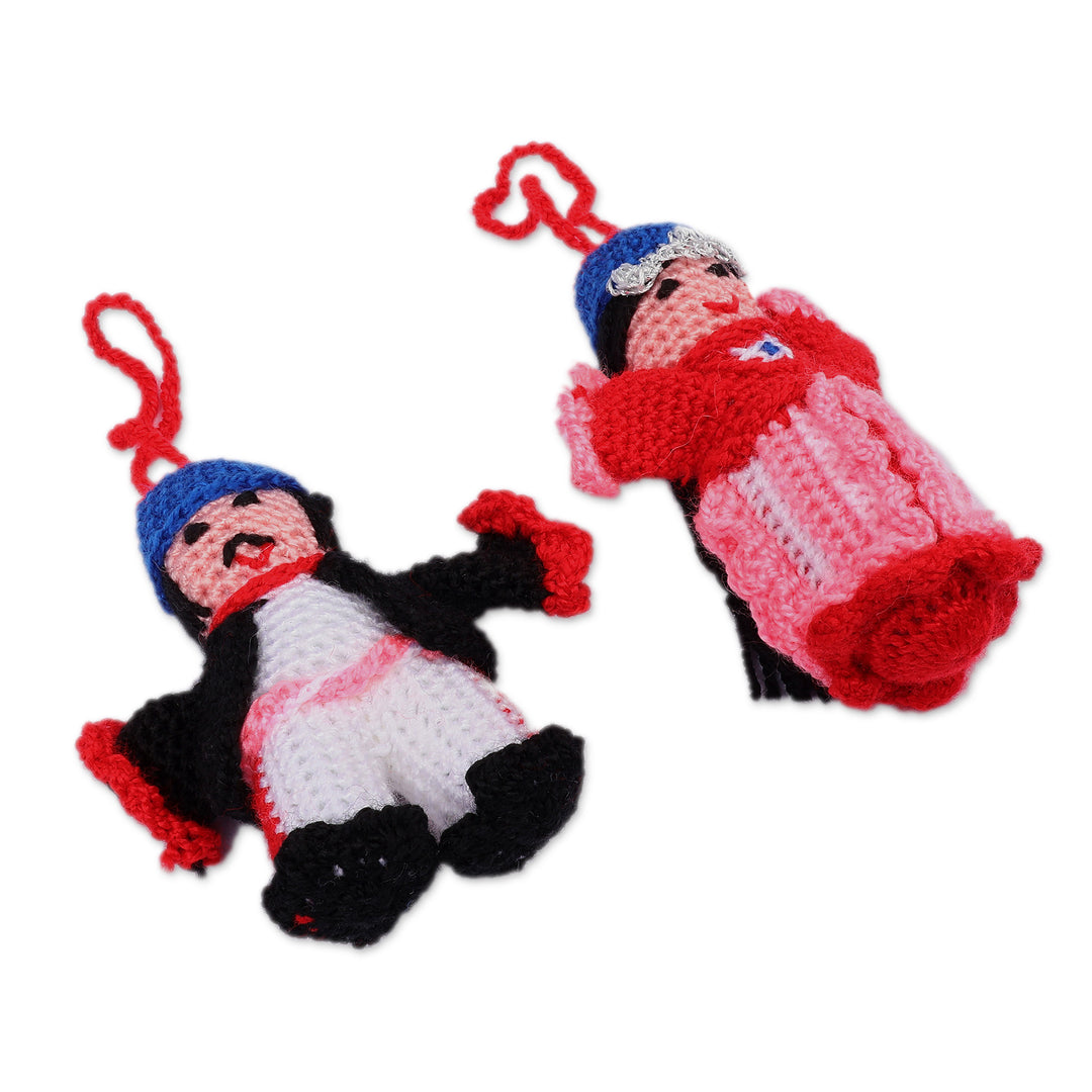 Armenian-Made Set of 2 Sasun-Themed 100% Cotton Ornaments - Sasun Pair