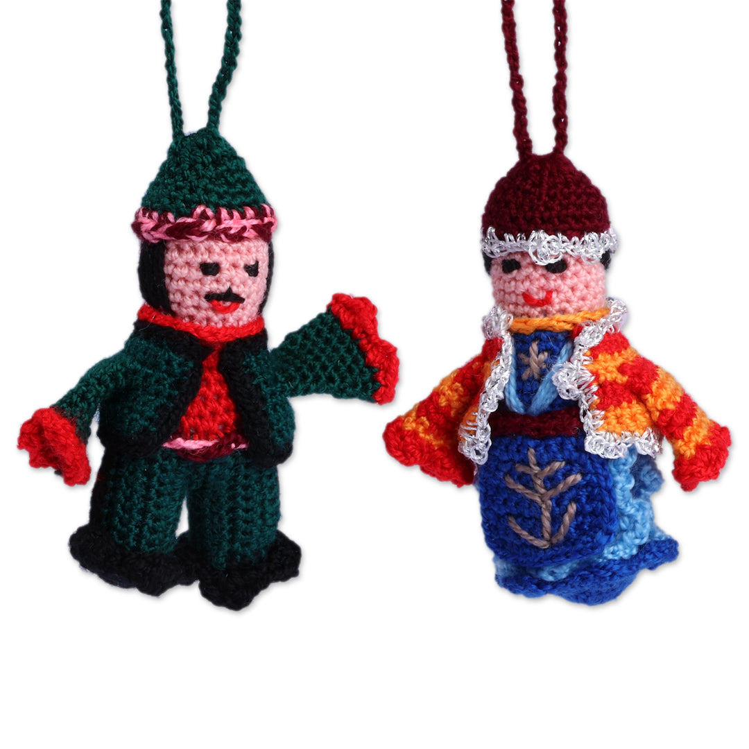 Traditional Set of 2 Sebastia-Themed 100% Cotton Ornaments - Sebastia Pair