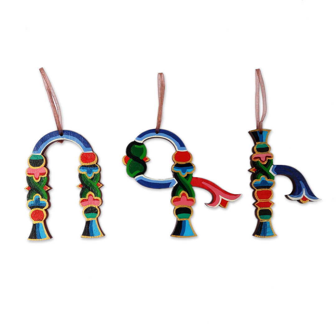 Handcrafted 3-Piece Armenian Spirit Alphabet Ornament Set - Armenian Spirit