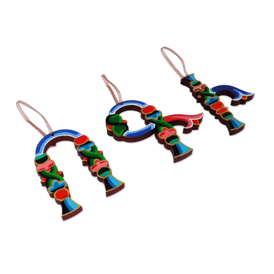 Handcrafted 3-Piece Armenian Spirit Alphabet Ornament Set - Armenian Spirit