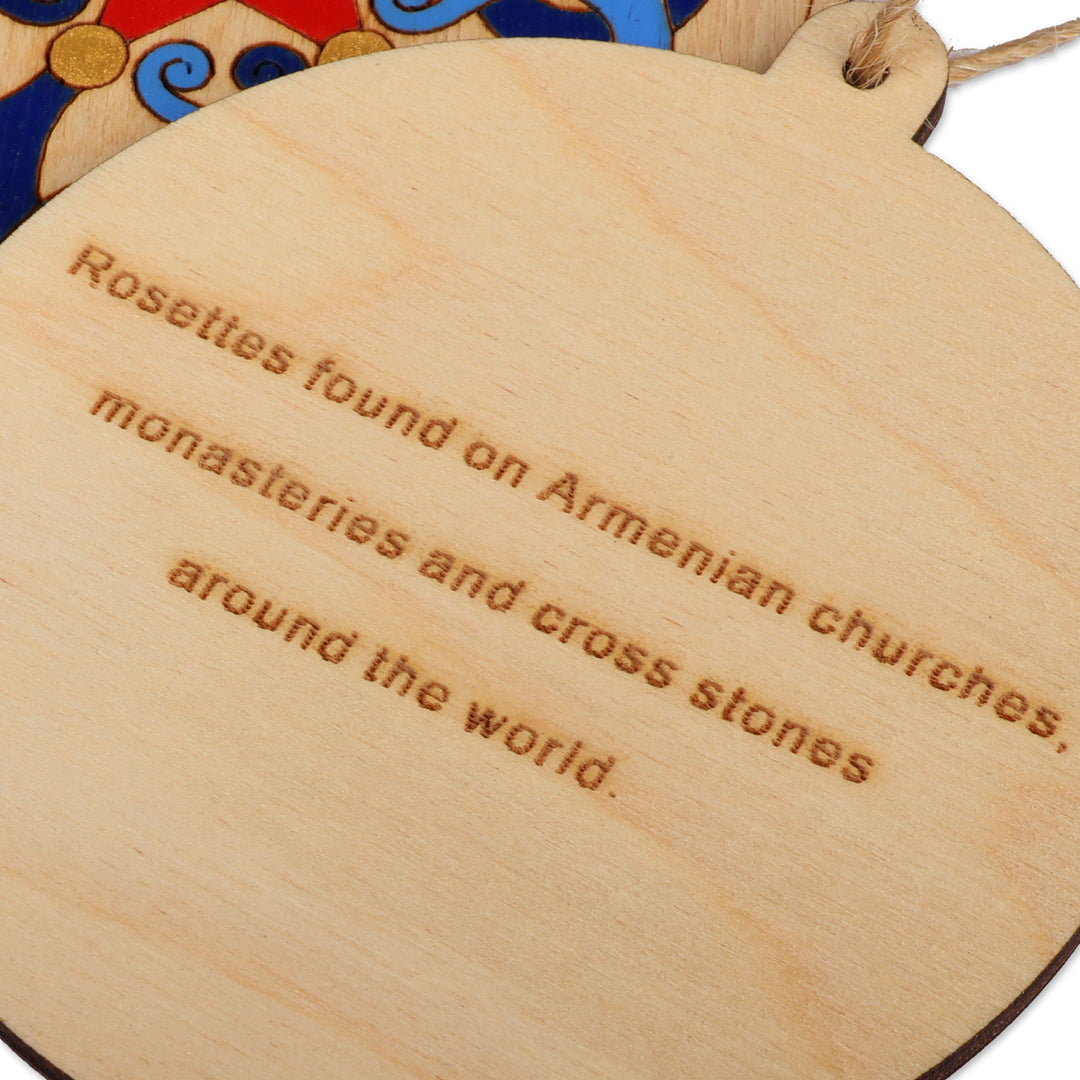 Hand-Painted 3-Piece Wood Ornament Set Crafted in Armenia - Eternal Blooms