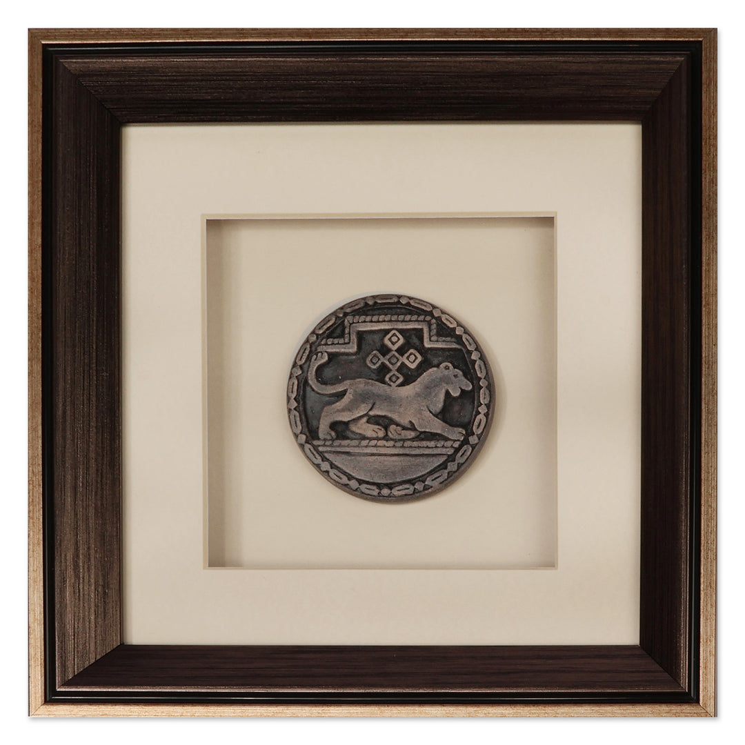 Artisan-Made Ani -Themed Porcelain Wall Accent with Frame - Ani Emblem