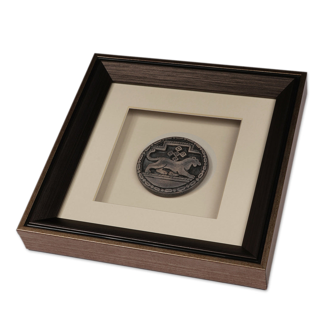 Artisan-Made Ani -Themed Porcelain Wall Accent with Frame - Ani Emblem