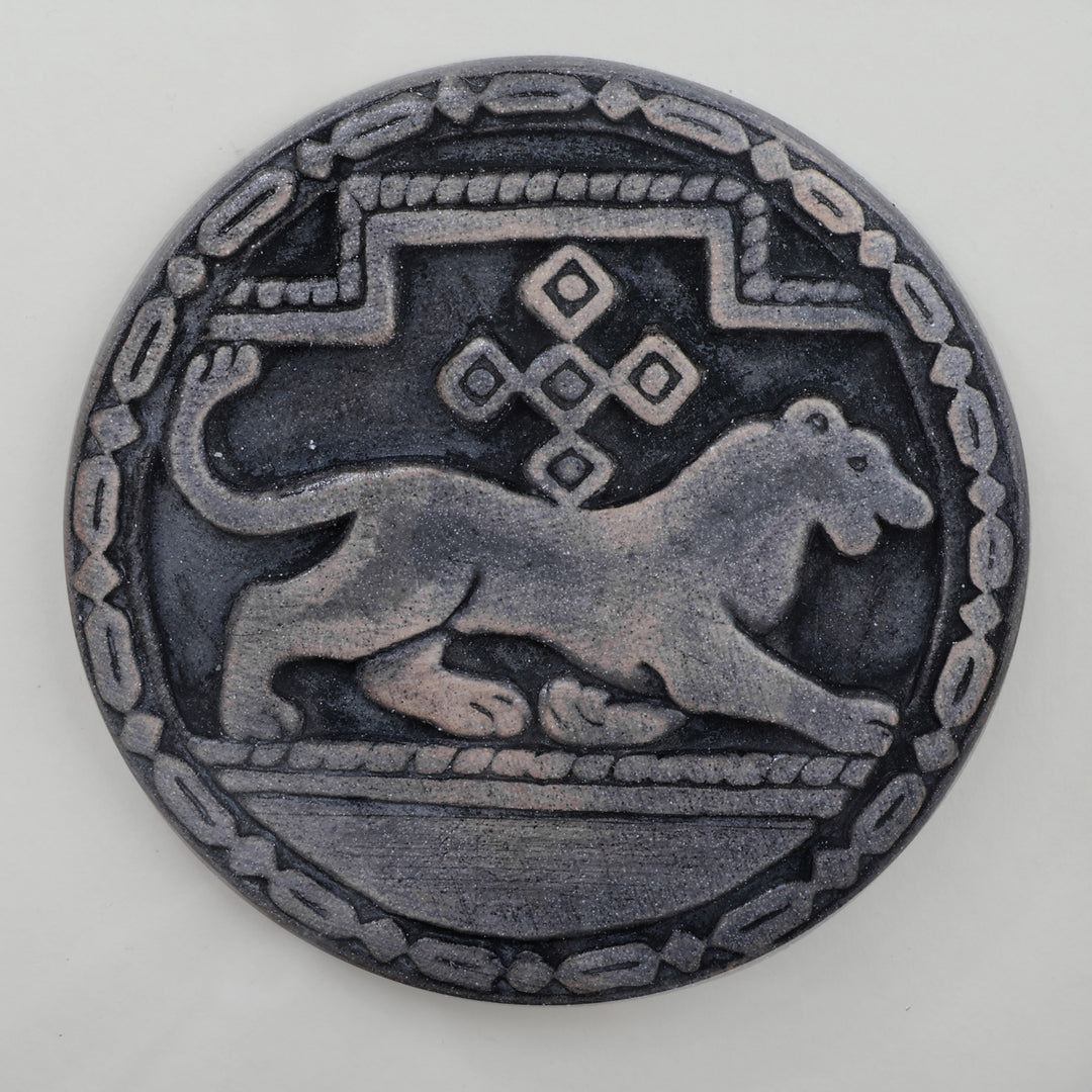 Artisan-Made Ani -Themed Porcelain Wall Accent with Frame - Ani Emblem