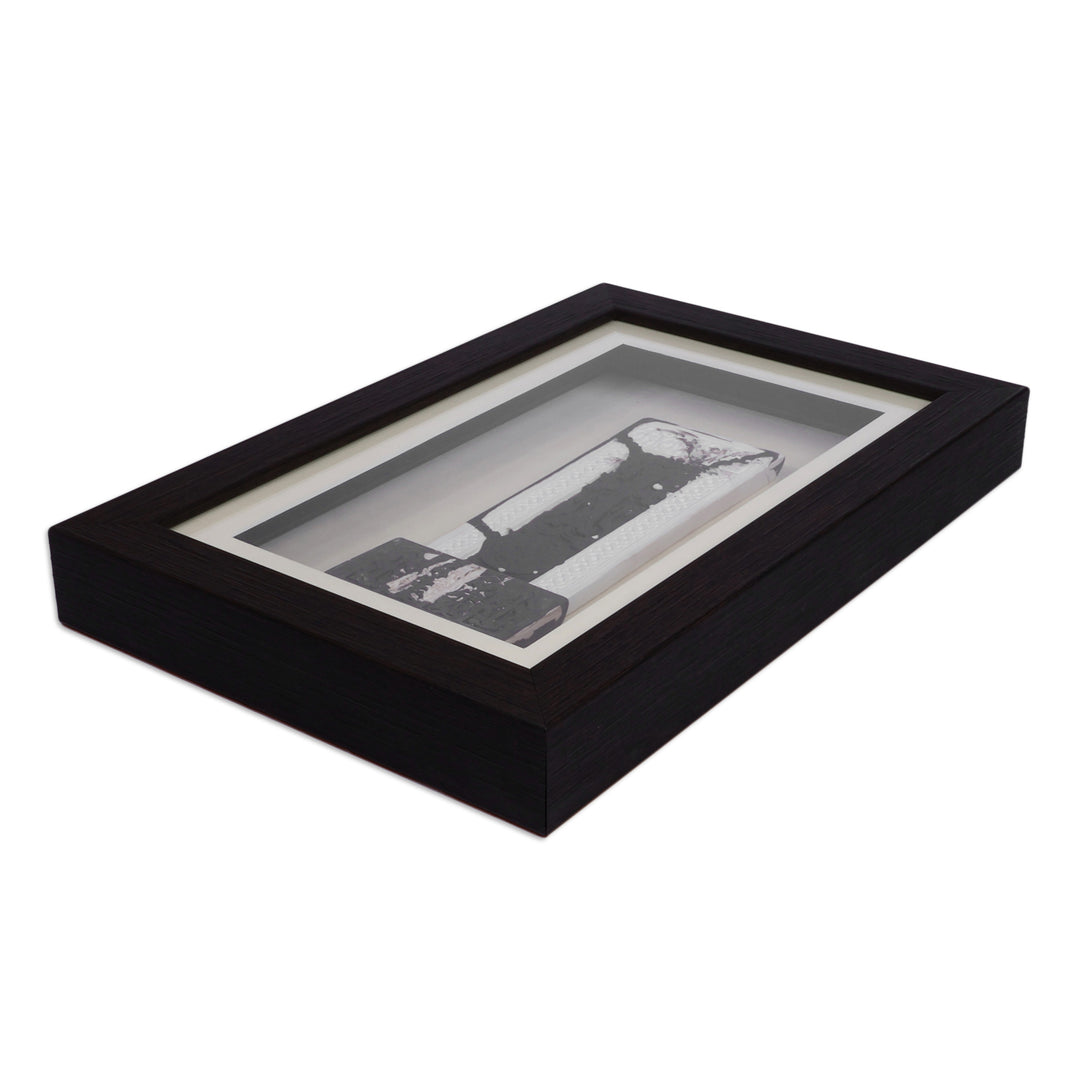 Minimalist White and Black Cross-Themed Porcelain Wall Art - Twilight Cross