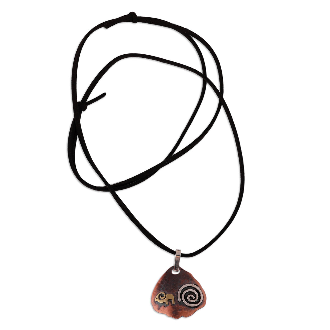 Oxidized Multi-Metal Ram Pendant Necklace Made in Armenia - Noble Ram
