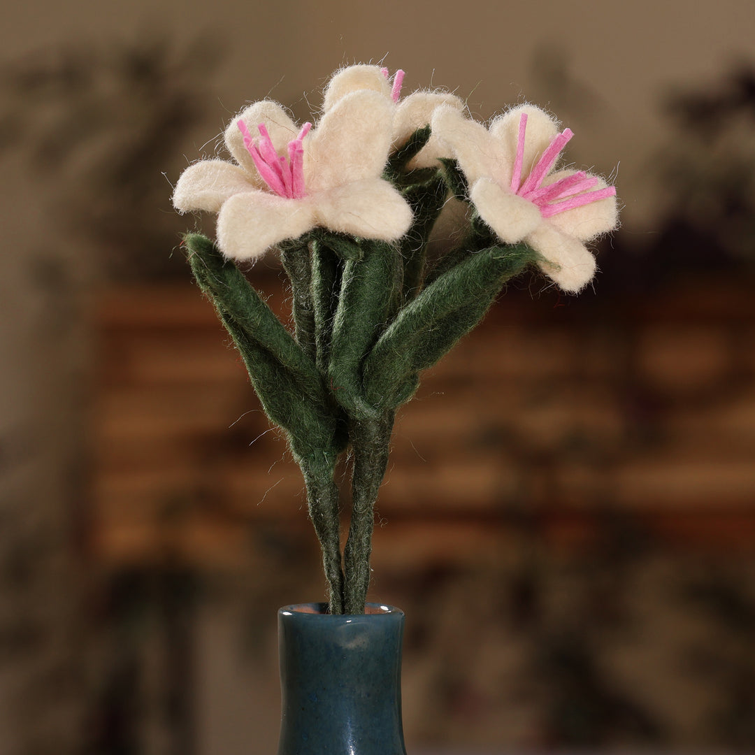 Armenian Handmade 3-Piece Lily Wool Felt Home Accent Set - Lily Illusion
