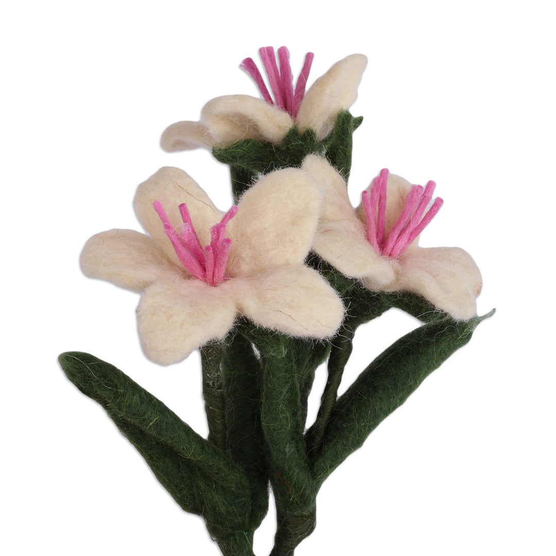 Armenian Handmade 3-Piece Lily Wool Felt Home Accent Set - Lily Illusion