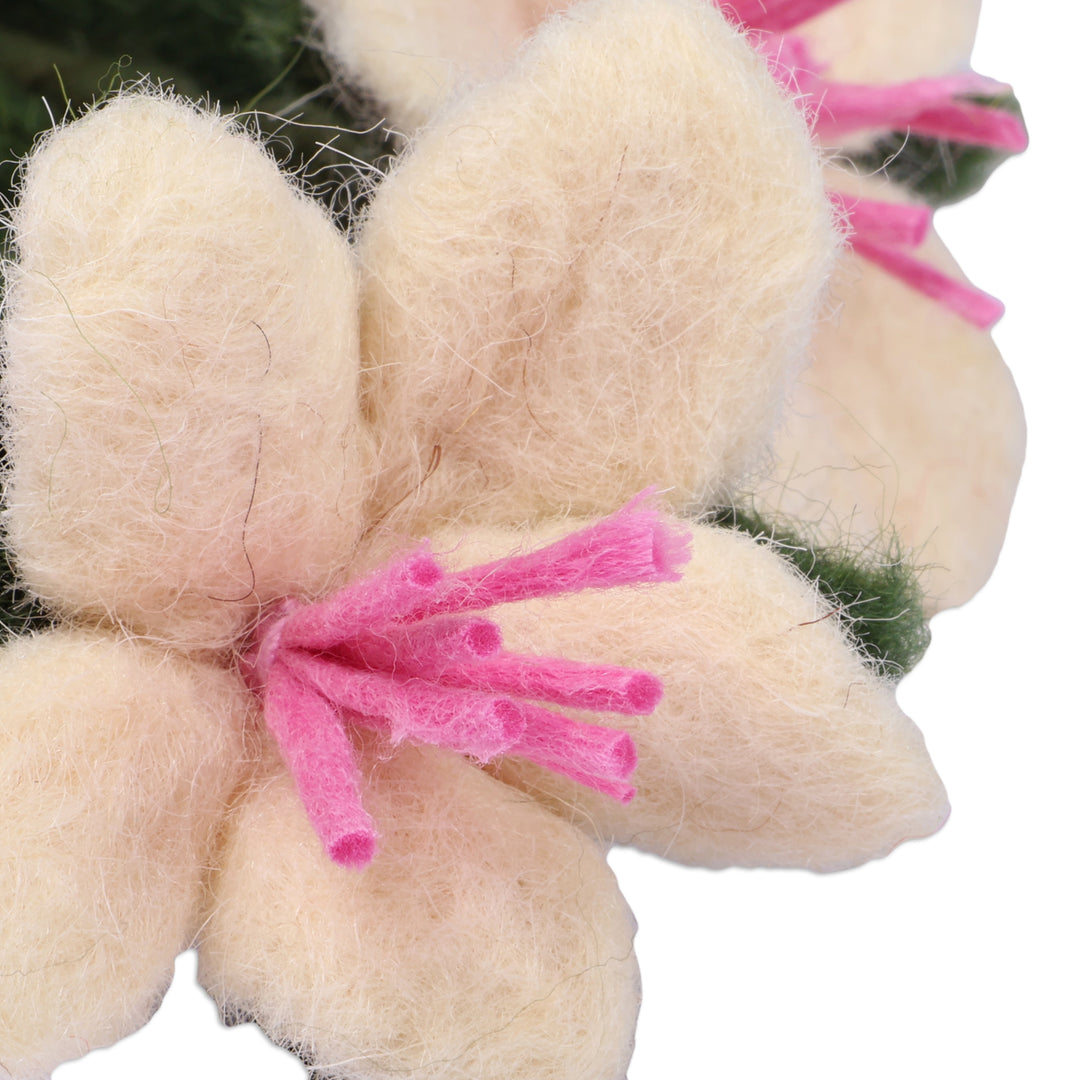 Armenian Handmade 3-Piece Lily Wool Felt Home Accent Set - Lily Illusion
