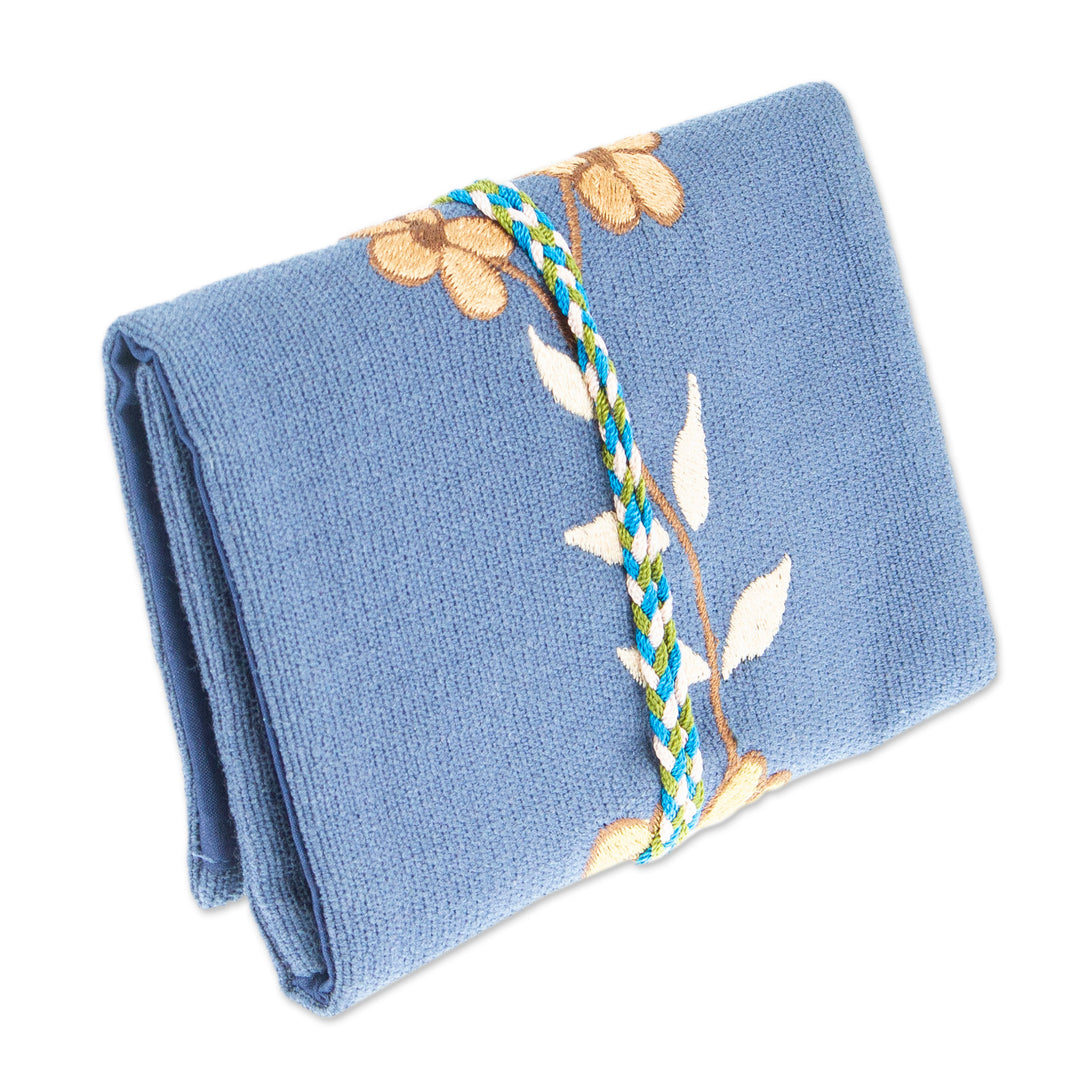 Handcrafted Cotton Cable Organizer - Golden Flowers