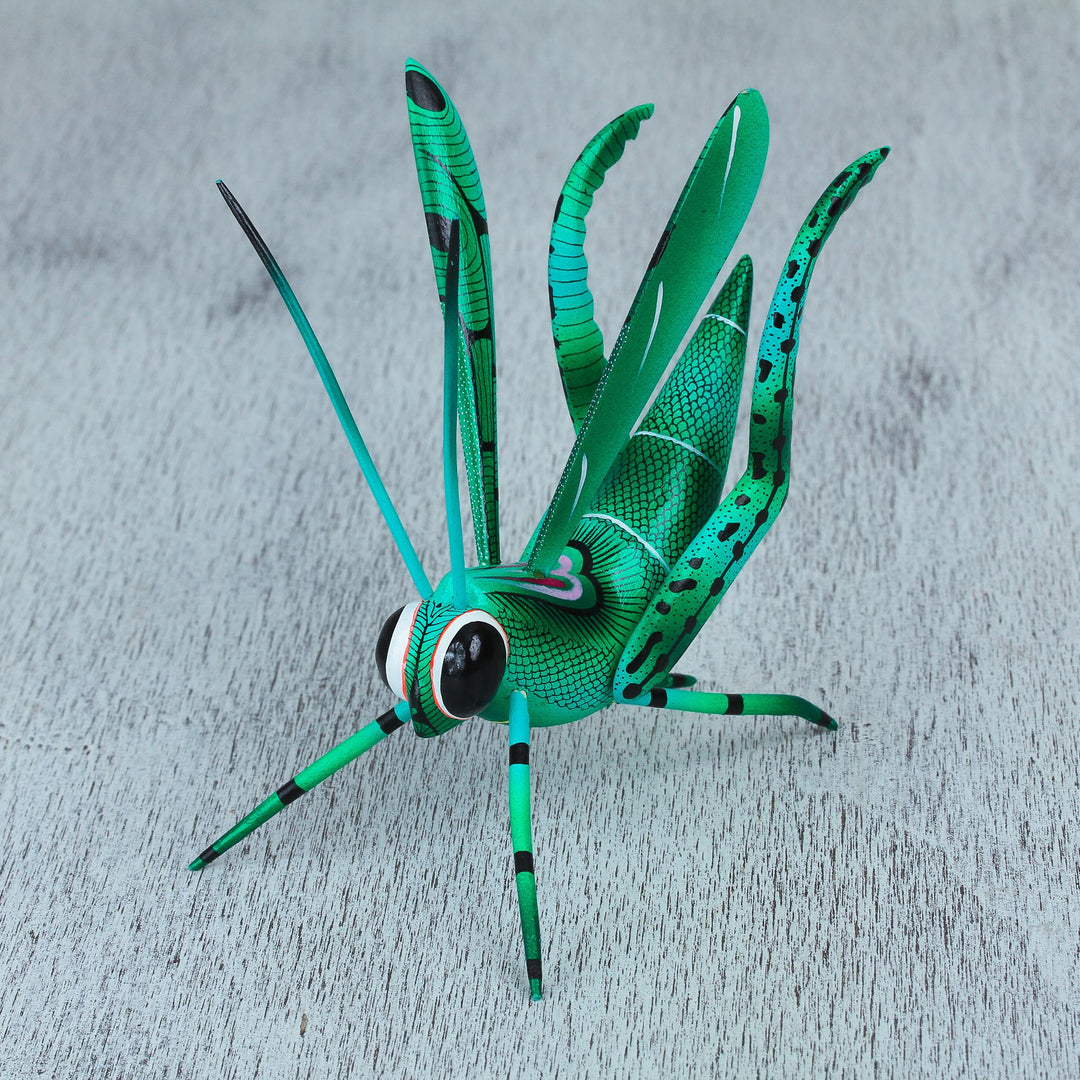 Handcrafted Copal Wood Cricket Alebrije from Mexico - Cricket Song