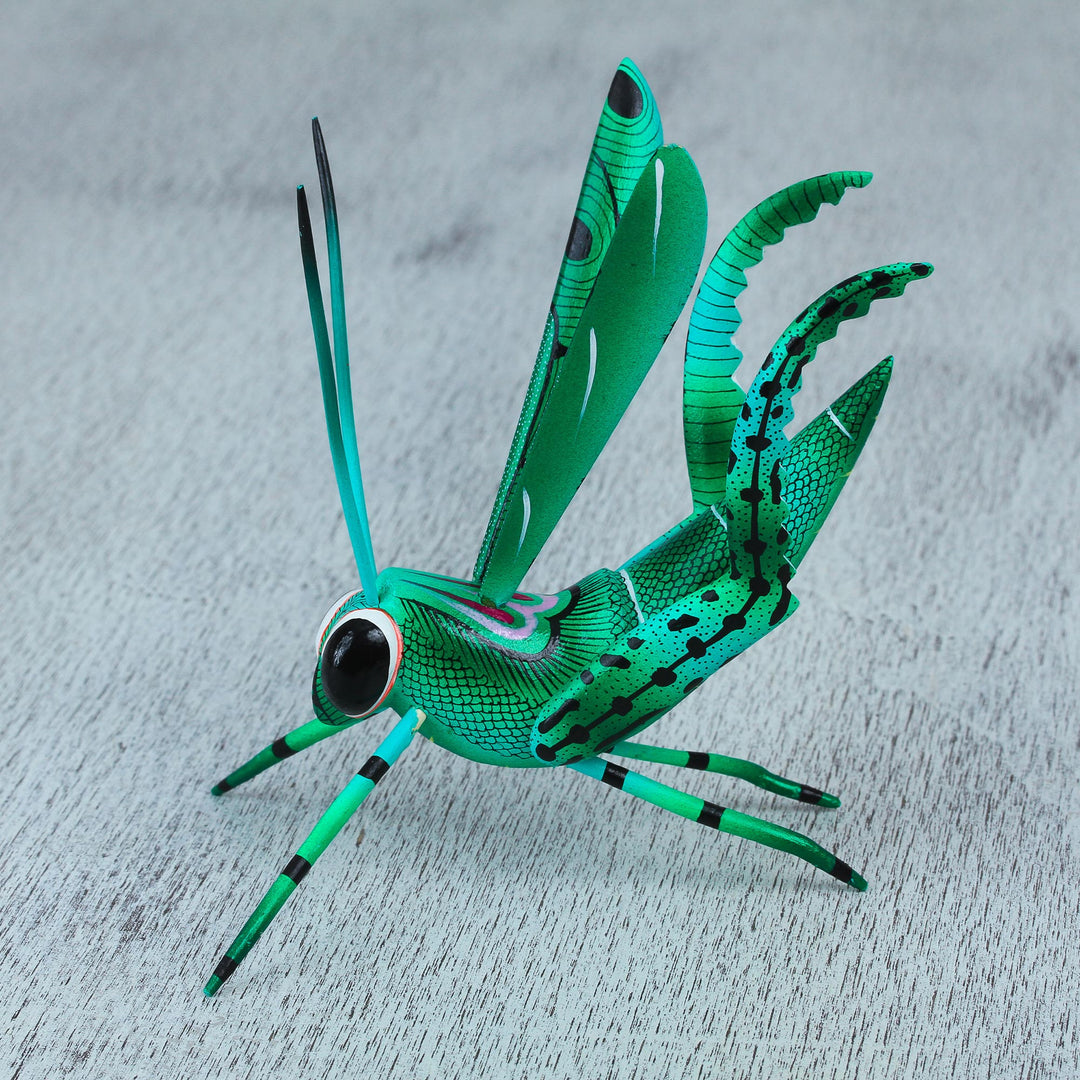 Handcrafted Copal Wood Cricket Alebrije from Mexico - Cricket Song