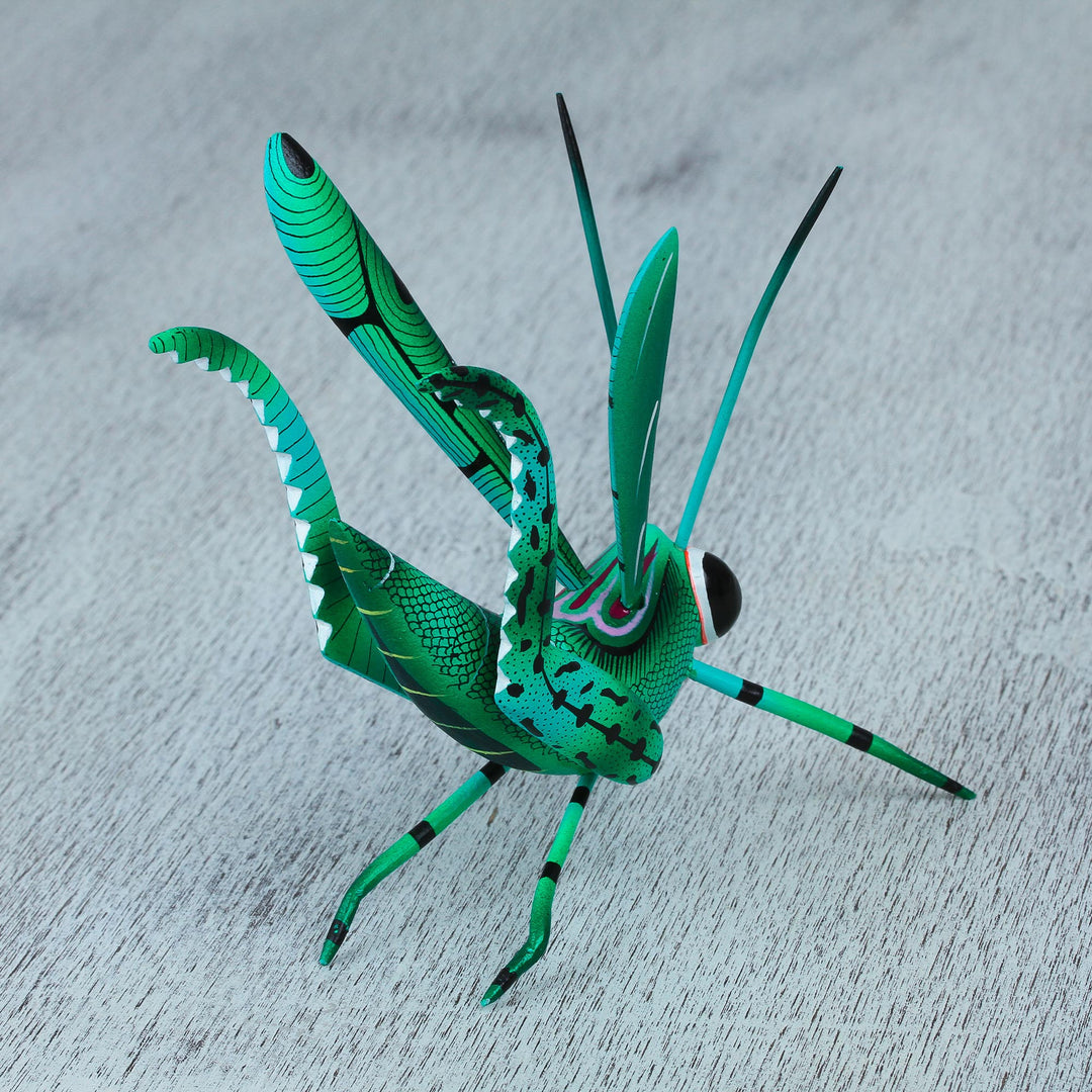 Handcrafted Copal Wood Cricket Alebrije from Mexico - Cricket Song