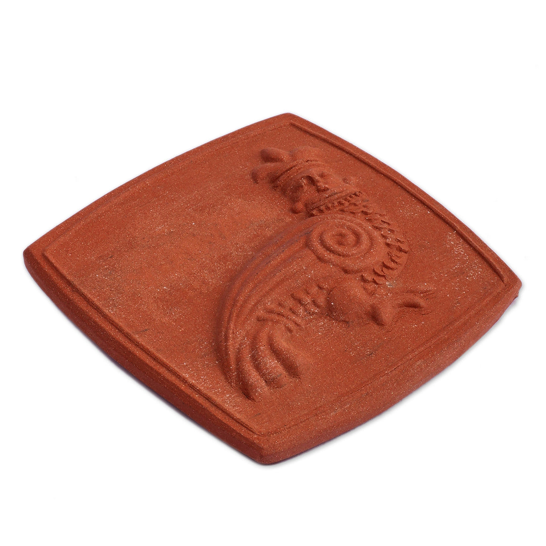 Harpy-Themed Antiqued Brown Ceramic Magnet from Armenia - Great Lineage