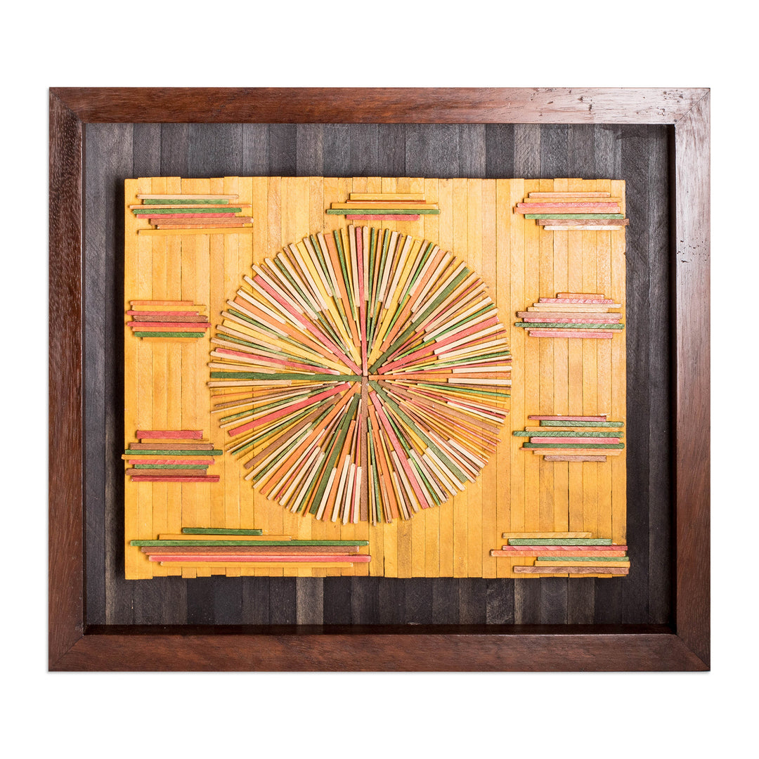 Abstract-Inspired Warm-Toned Wood Wall Art from Guatemala - The Time Boat