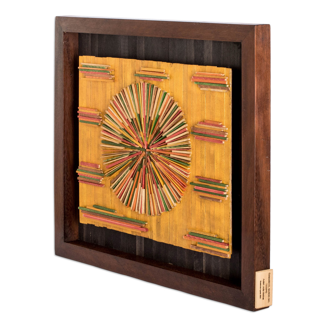 Abstract-Inspired Warm-Toned Wood Wall Art from Guatemala - The Time Boat