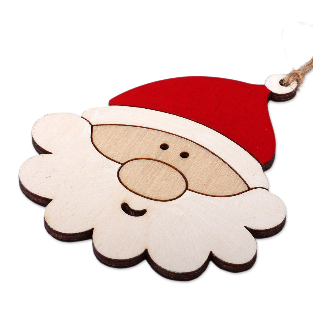 4 Santa Reindeer Tree and Angel-Themed Wooden Ornaments - Spirit of Christmas