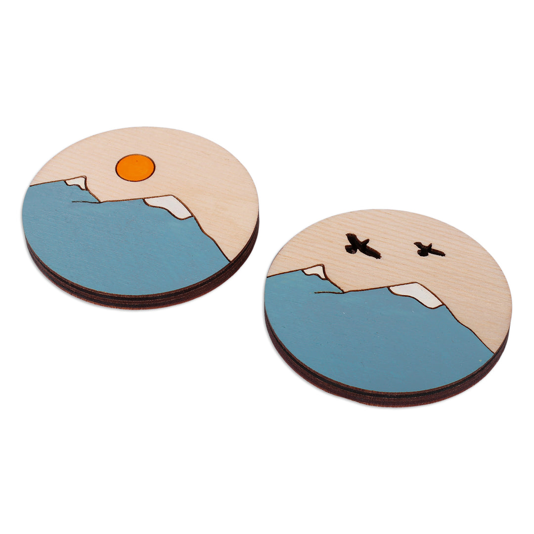 Mount Ararat-Inspired Hand-Painted Round Wood Magnet Pair - Ararat Memories