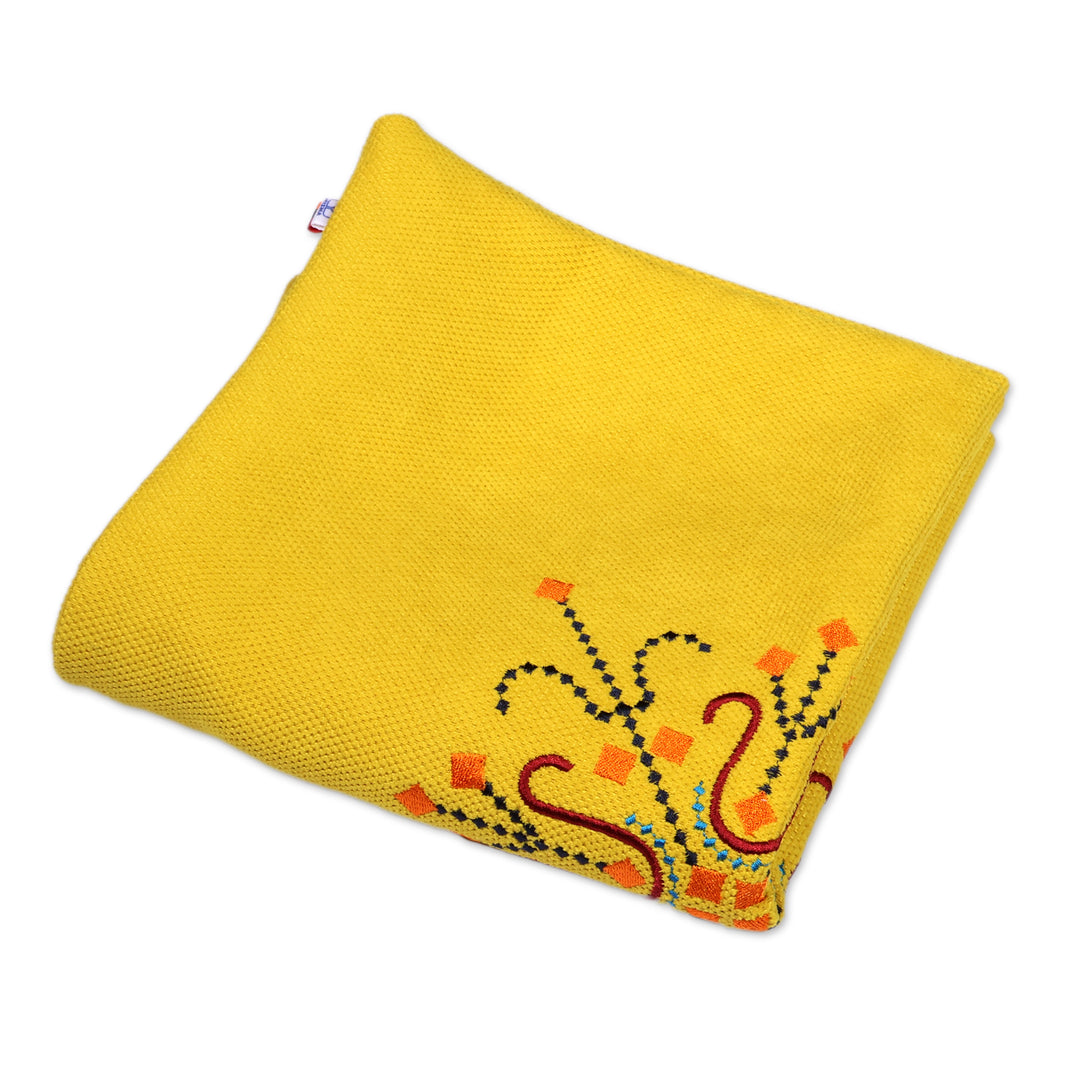 Armenian-Themed Embroidered Acrylic Jonquil Cushion Cover - Jonquil Custom