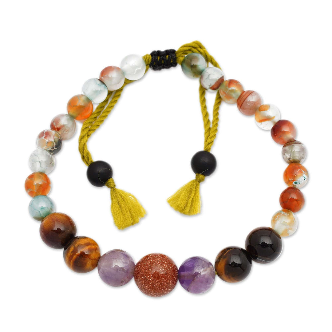 Balinese Handmade Bohemian Multi-Gemstone Beaded Bracelet - Spiritual Peace