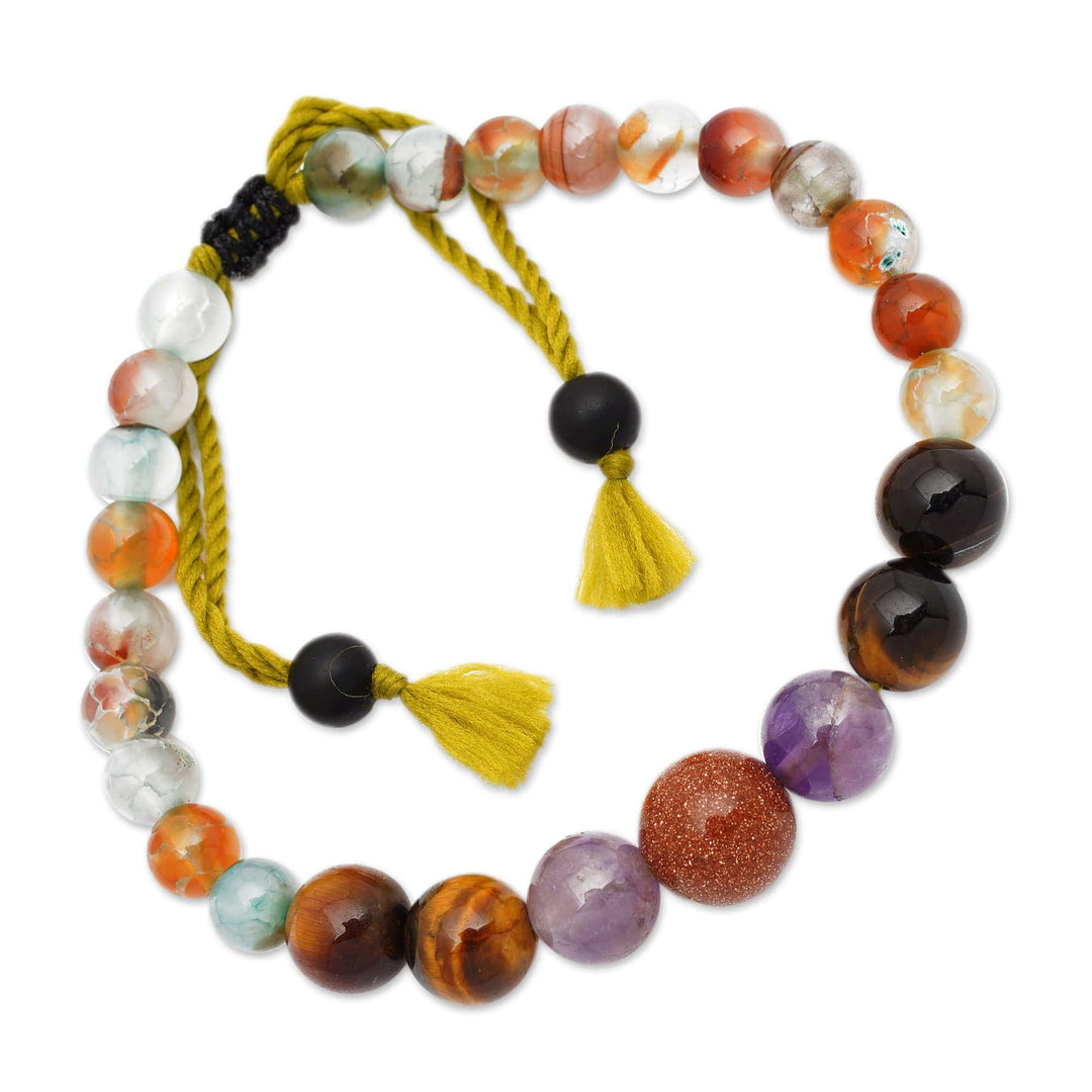 Balinese Handmade Bohemian Multi-Gemstone Beaded Bracelet - Spiritual Peace