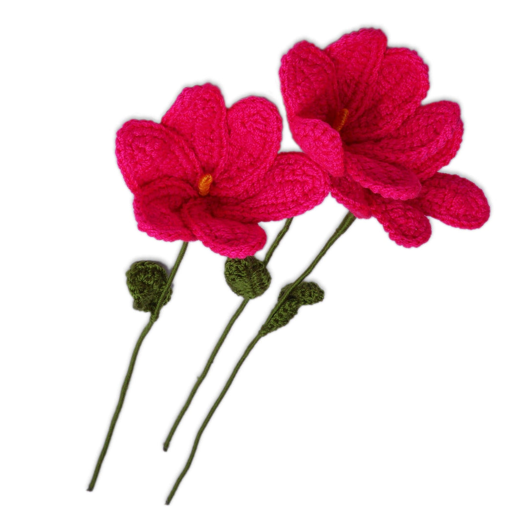 Artisan-Made Crocheted 3-Piece Pink Lily Home Accent Set - Pink Lily Spring