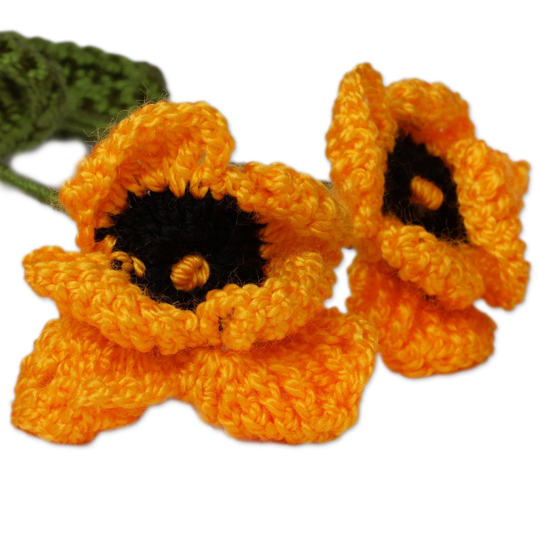Handcrafted Crocheted 3-Piece Yellow Pansy Home Accent Set - Yellow Pansy Spring