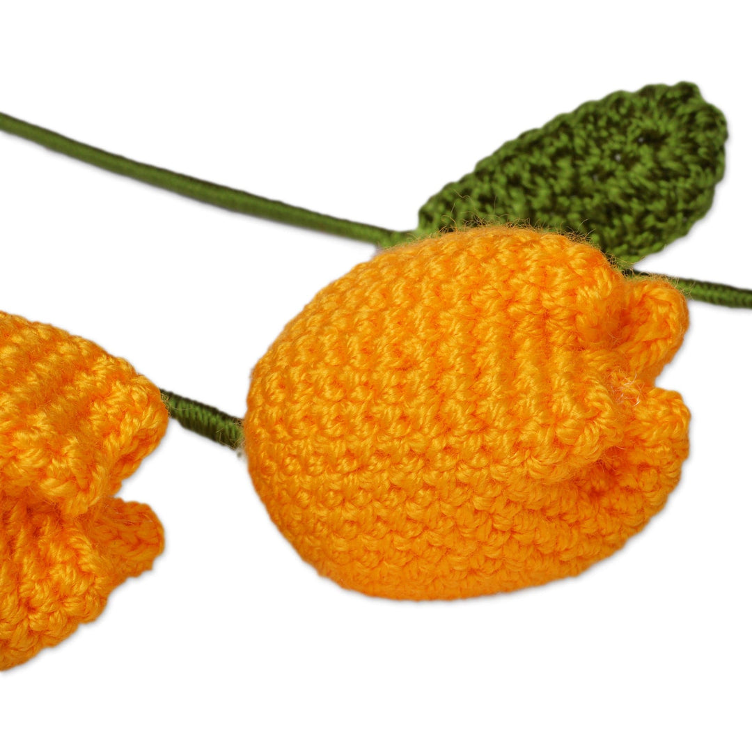 Fair Trade Crocheted 3-Piece Yellow Tulip Home Accent Set - Yellow Tulip Spring