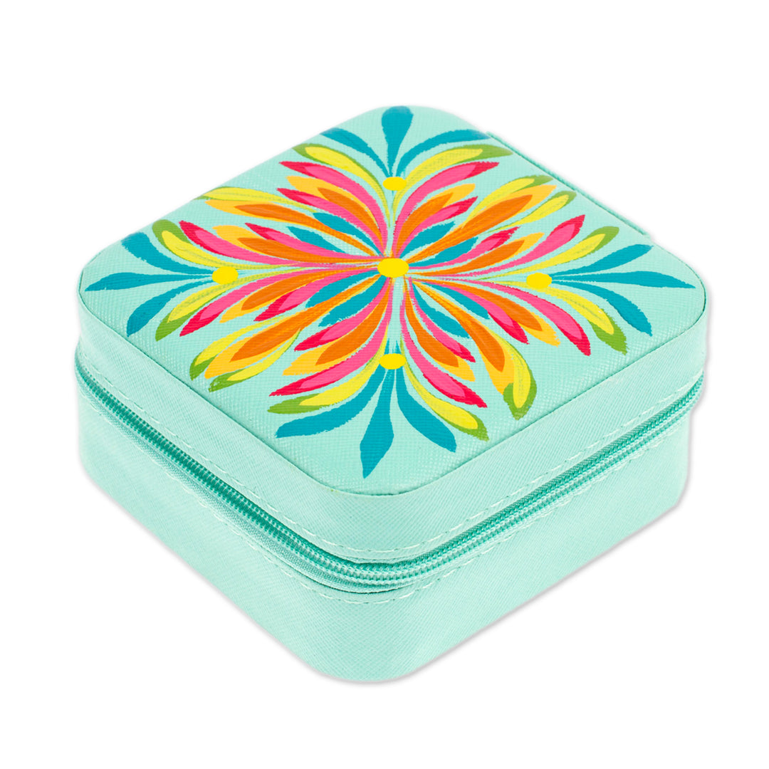 Spring-Themed Aloe Faux Leather Jewelry Box Made in Mexico - Aloe Spring