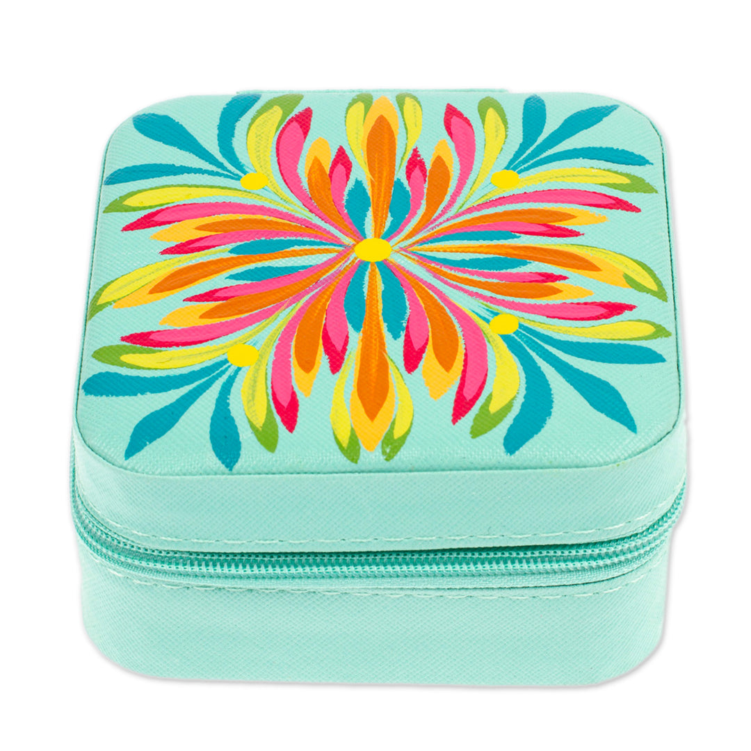 Spring-Themed Aloe Faux Leather Jewelry Box Made in Mexico - Aloe Spring