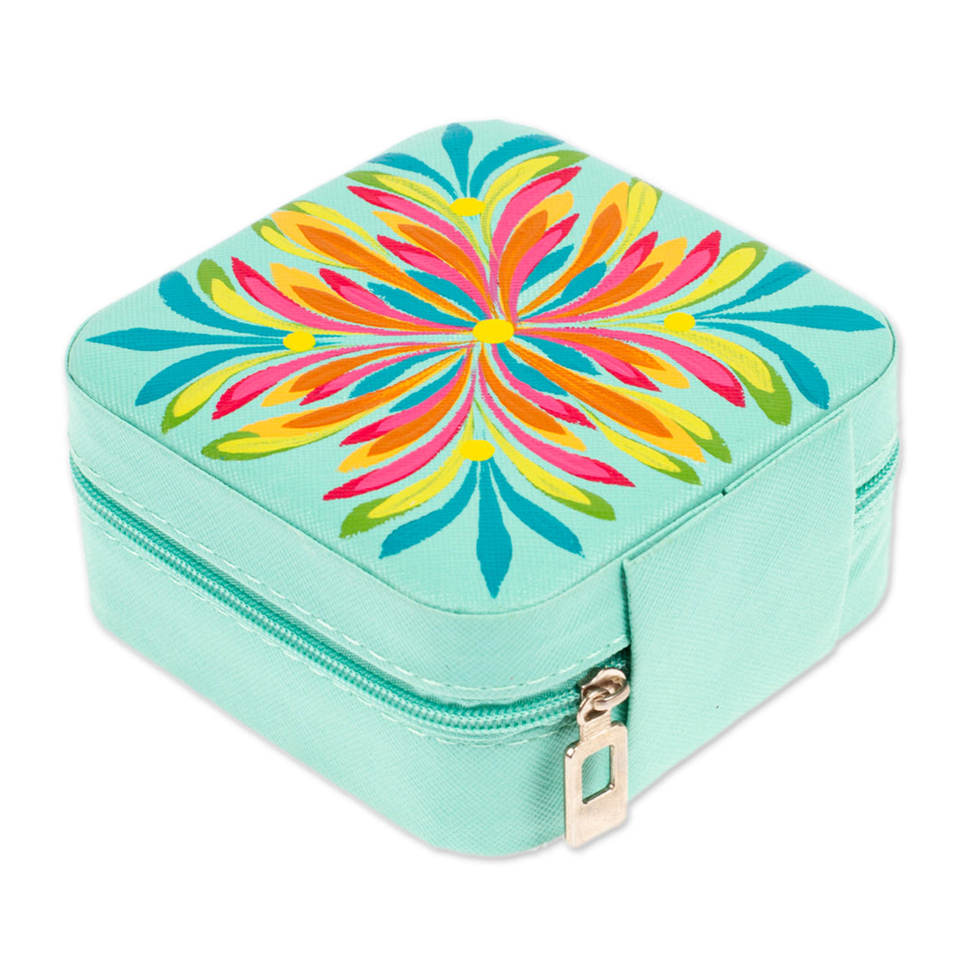 Spring-Themed Aloe Faux Leather Jewelry Box Made in Mexico - Aloe Spring