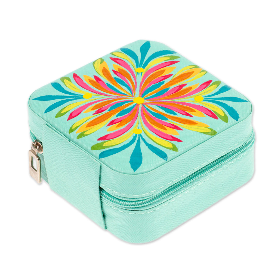 Spring-Themed Aloe Faux Leather Jewelry Box Made in Mexico - Aloe Spring