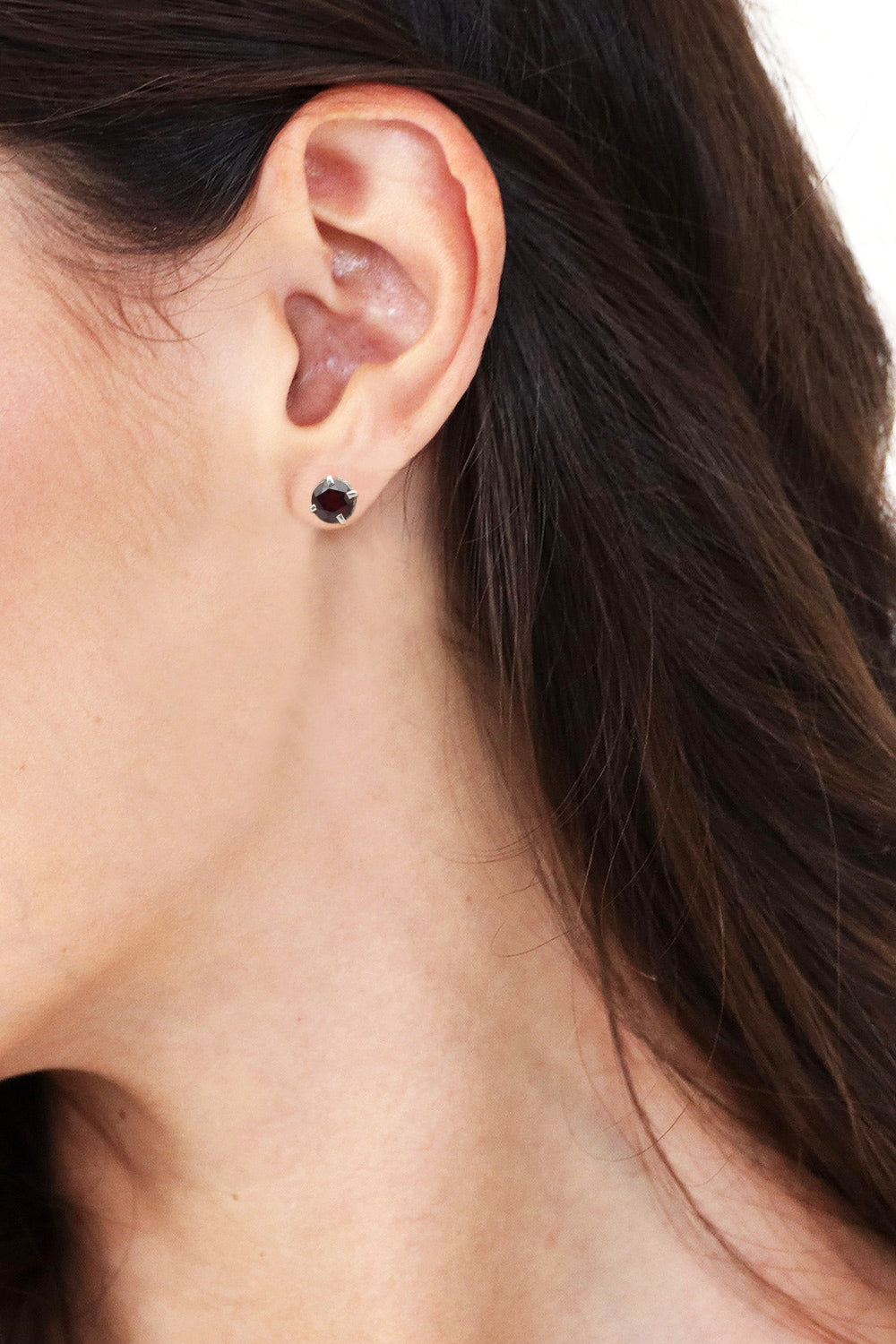 Natural 2-Carat Faceted Garnet Stud Earrings Made in Bali - Secret Fire