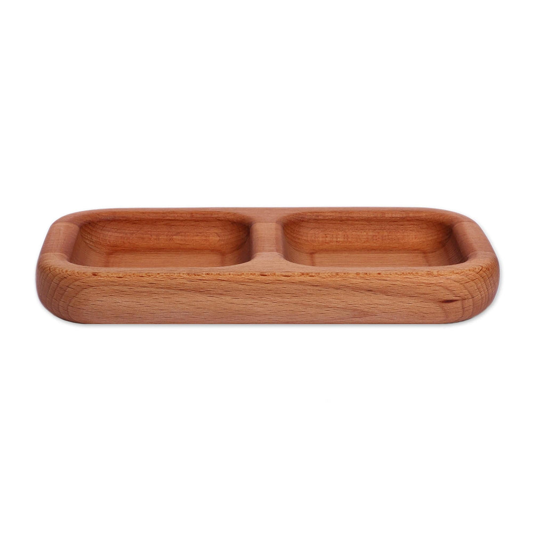 Minimalist-Inspired Beech Wood Appetizer Plate from Armenia - Tasty Duo
