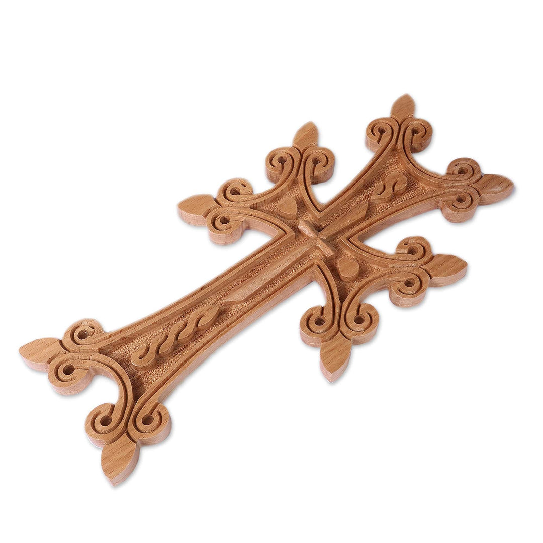Armenian-Made Hand-Carved Large-Sized Beech Wood Cross - Sacred Sense