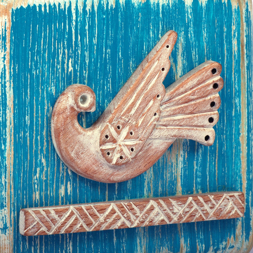 Blue Bird Beechwood Candleholder in a Distressed Finish - Bird Light
