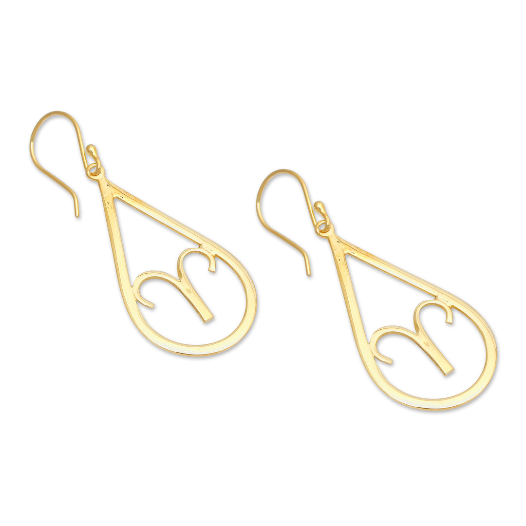 High-Polished Taurus-Themed 18k Gold-Plated Dangle Earrings - Taurus Glory