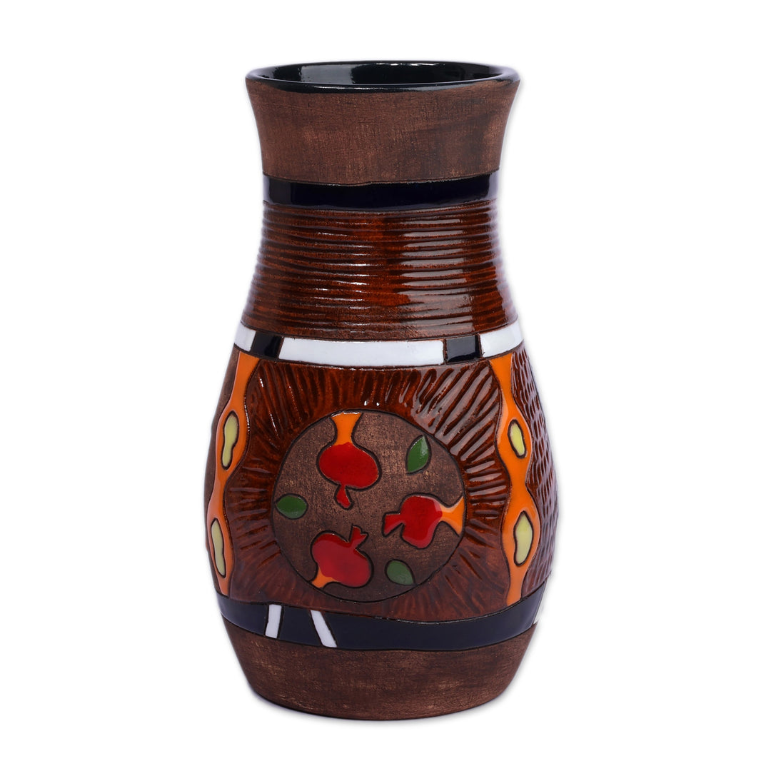 Glazed Petroglyph-Inspired Painted Ceramic Vase from Armenia - Premier Age