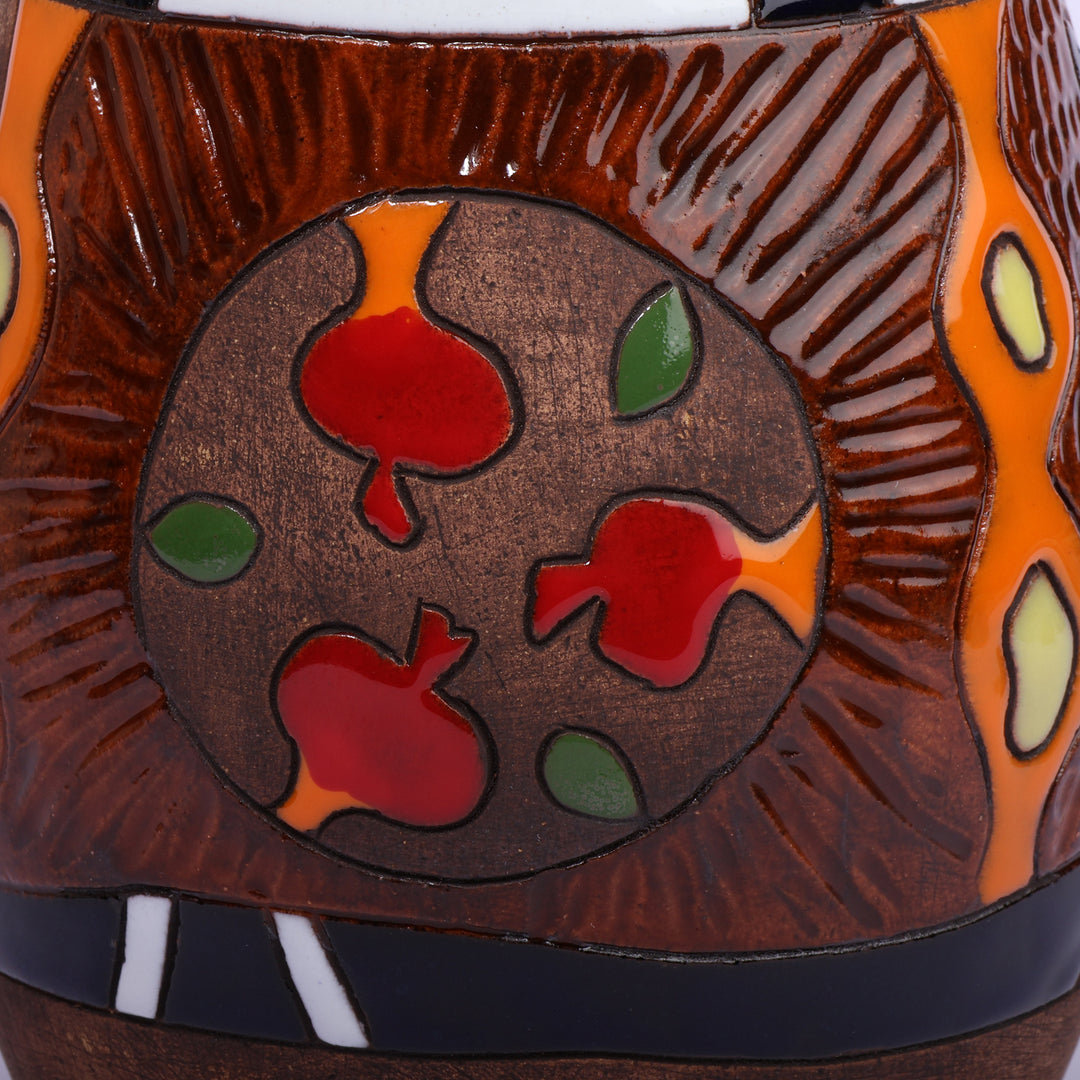 Glazed Petroglyph-Inspired Painted Ceramic Vase from Armenia - Premier Age