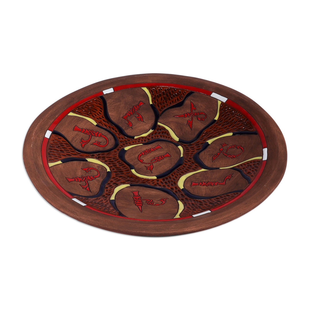 Folk Art Armenian Alphabet-Themed Ceramic Decorative Plate - Armenian Letters