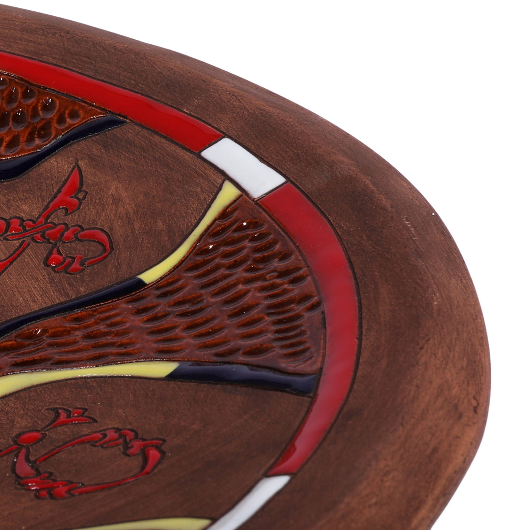 Folk Art Armenian Alphabet-Themed Ceramic Decorative Plate - Armenian Letters