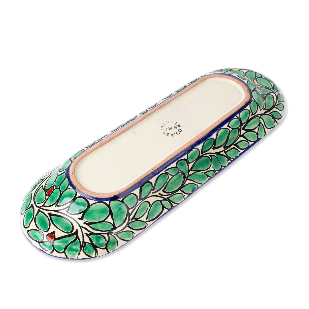 Talavera-Inspired Ceramic Fish-Themed Platter from Mexico - Fish Fiesta